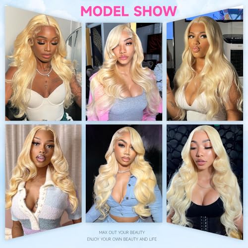 30 Inch 613 13x6 Lace Front Wig Human Hair 200 Density Blonde Wig Human Hair 613 HD Lace Frontal Wig Body Wave Lace Front Wig Pre Plucked Glueless Blonde Wigs