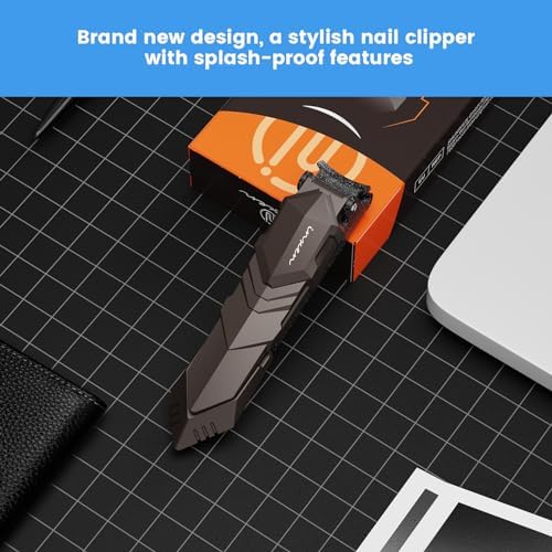 Nail Clippers for Men with Catcher – No Splash, Self-Collecting Premium Steel Clippers for Fingernails & Toenails, Ideal Gift & Grooming Gifts, Great Gadget & Stocking Stuffer Gift