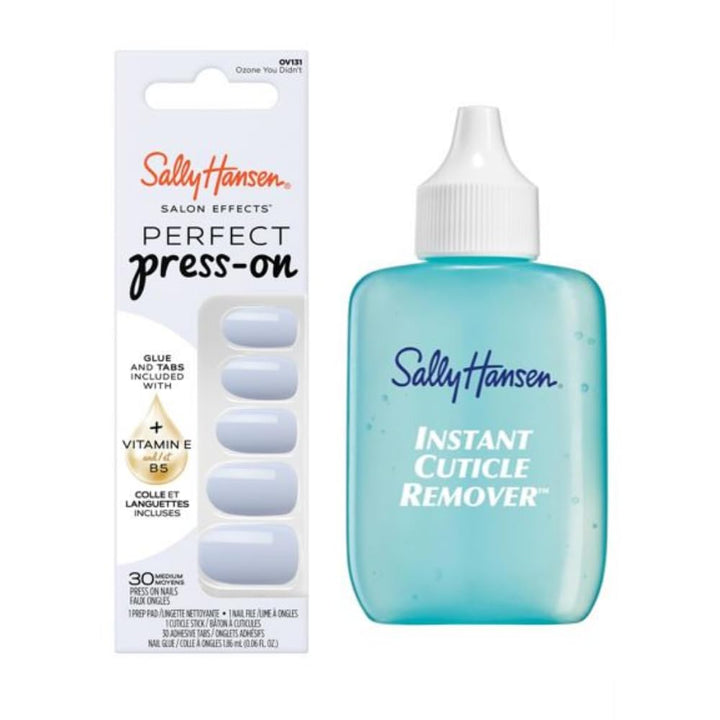 Sally Hansen Instant Cuticle Remover | Salon Effects Press-On Nails Kit - 30 Designs