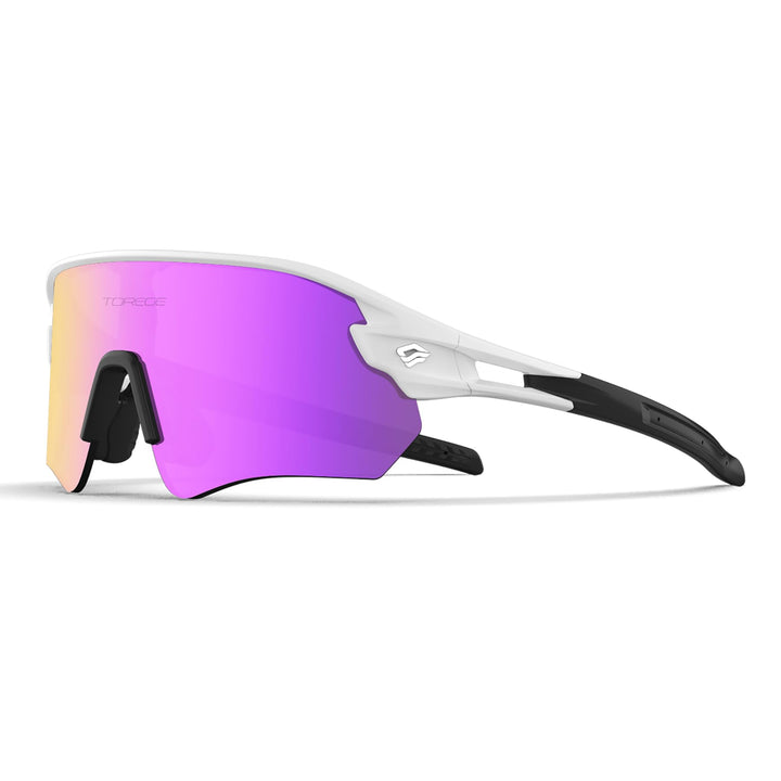 Sunglasses for Men Women Bike Cycling Fishing Running Driving Hiking Baseball Anti-fog Sports Z87 Sunglasses UV Protection 02EV (Matte white Black&Pink Purple REVO)
