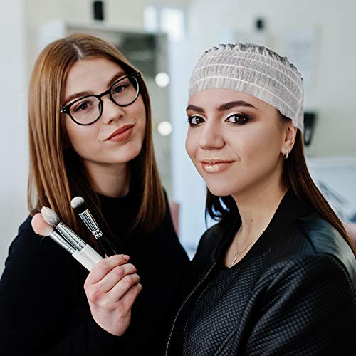 Chuangdi 100 Pieces Disposable Spa Headbands Soft Non-woven Facial Hair Band Elastic Facial Head Wraps Cloth Stretch Skin Care Makeup Sauna Washing Face Supplies for Women(White)