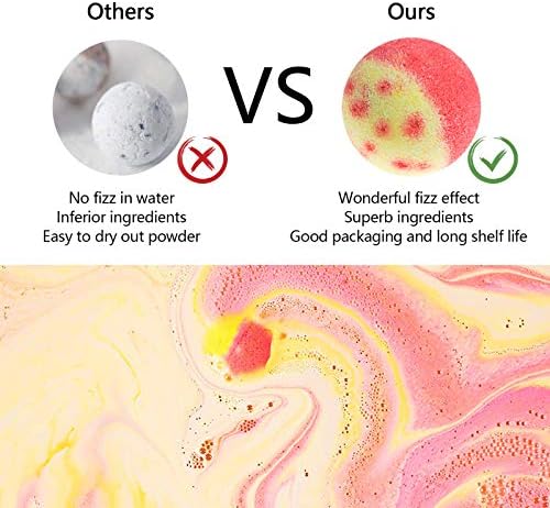 Bath Bombs Gift Set, 10 Organic Bubble Bombs, for Valentine’s Day, Christmas