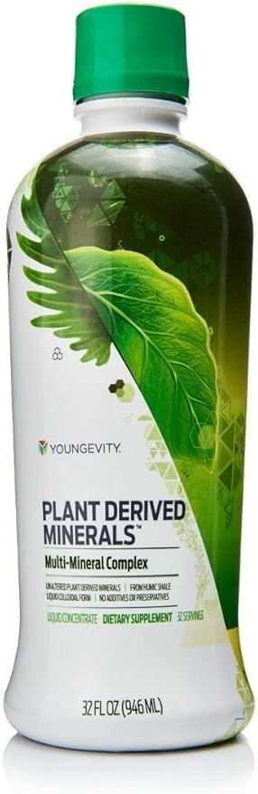 Youngevity Plant Derived Liquid Minerals - 77+ Natural Unaltered Trace Minerals - 19,000mg Plant Mineral Solids - Colloidal Form Humic Shale - (32 oz Pack of 1)