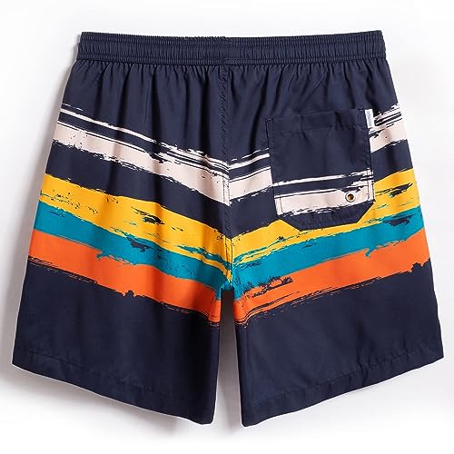 maamgic Mens Swim Trunks Quick Dry Swim Shorts with Mesh Lining Funny Swimwear Bathing Suits 0455-Navy X-Small