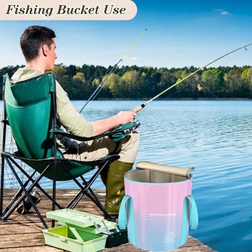 33L Folding Bucket Foot Bath, Multi-Function Portable Foot Tub Bag with Handle, Travel Outdoor Camping Portable Foot Bubbles Fishing (Teal)