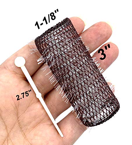 8 pc Vintage Style Hair Rollers XLarge BRUSH ROLLERS & 8 PINS (8 XL Rollers)