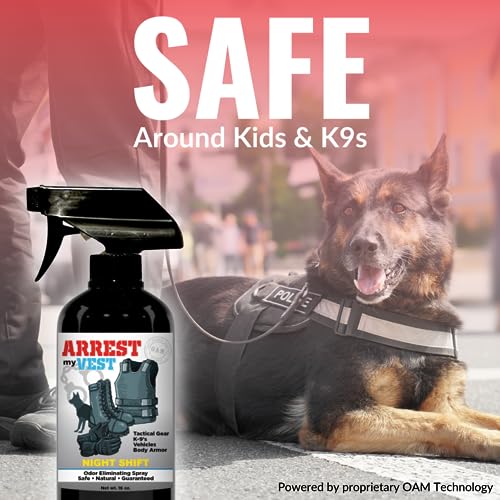 Arrest My Vest Military Grade Odor Eliminating Spray for Body Armor, Tactical Gear, and K9 Equipment. Safe on All Ballistic Vests, Fabrics, & Police Gear - Unscented - 1 Gallon Bottle
