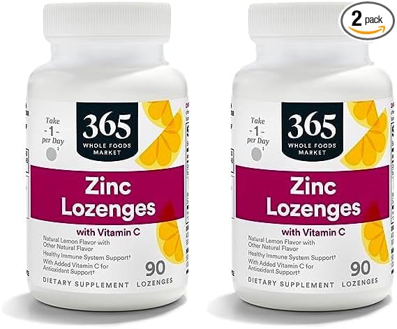 365 by Whole Foods Market, LOunceenges Zinc Vitamin C, 90 Count (Pack of 2)