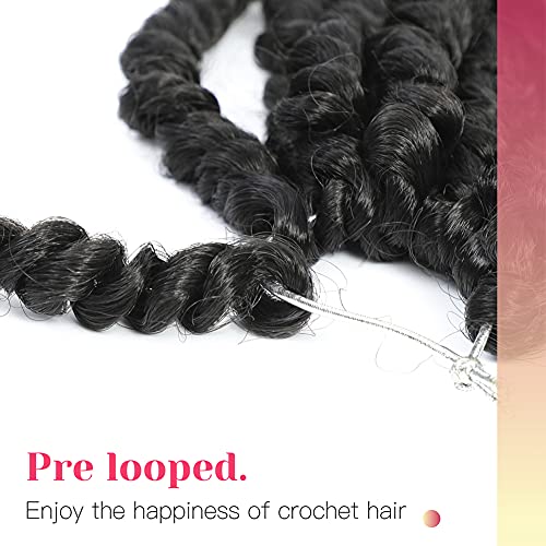 BOHOBABE Passion Twist Crochet Hair 10 Inch Short Pre looped Passion Twist Hair Pre twisted Crochet Braiding Hair 8 Packs Natural Black Women Braids (1B)