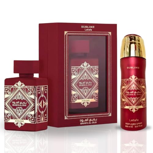 Lattafa Bade'e Al Oud Sublime - EDP Spray 100ML (3.4 OZ) & Deodorant Spray 200ML (6.7 OZ) Experience The Luxury of Woody & Aromatic Fragrance. (Value Pack)