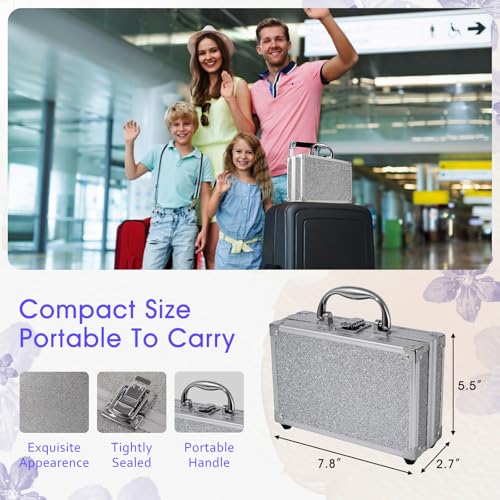 Makeup Kit for Teenager & Women Full Kit, All in One Makeup Set With The Small Cosmetic Train Case, Professional Makeup Kit, Makeup Gift Set for Women Girls (silver)