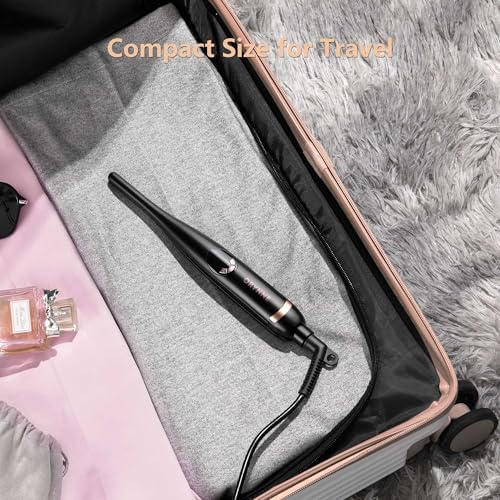 3/10'' Small Flat Irons for Short Hair Pixie Cut, 5s Ultra Fast Heat Up Tiny Pencil Flat Iron, Ionic Mini Edge Flat Iron, Skinny Thin Straightener Champagne Gold