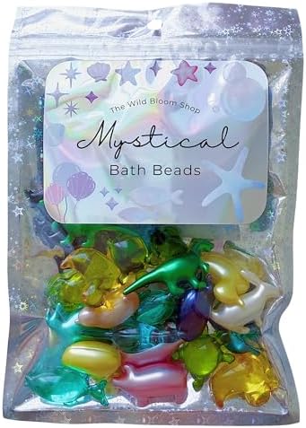 The Wild Bloom Shop 32 Piece Variety Pack - Mystical Bath Oil Beads Pearls Scented Capsules Mixed Bulk Animal Party Mix. Dissolving Melting Fragrance Tub Bomb Squeezing Popping Fun