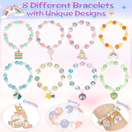 8 Pack Bubble Bath Bombs for Kids with Unicorn & Mermaid Girl Toys, Kids Bath Bombs with Surprise Inside, Easter Basket Stuffers for Toddler Girls, Ideal Christmas Birthday Easter Gifts for Kids