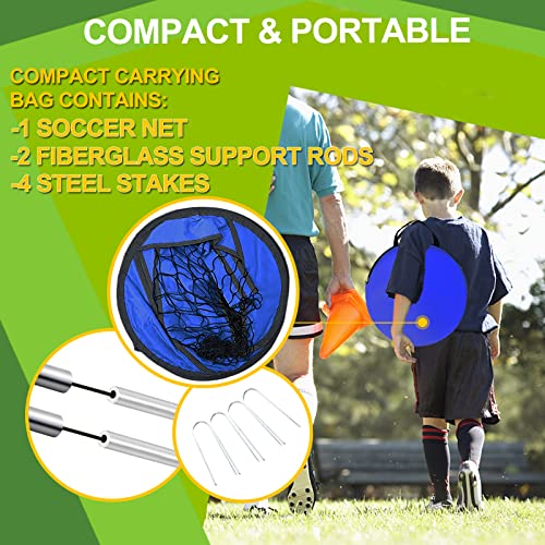 EVERRUSH Soccer Goal Pop Up Kids Toddler Soccer Goals Nets for Backyard Beach Soccer Training Net Mini Portable Foldable Football Goal Indoor Outdoor Lightweight Practice Soccer Net with Carry Bag