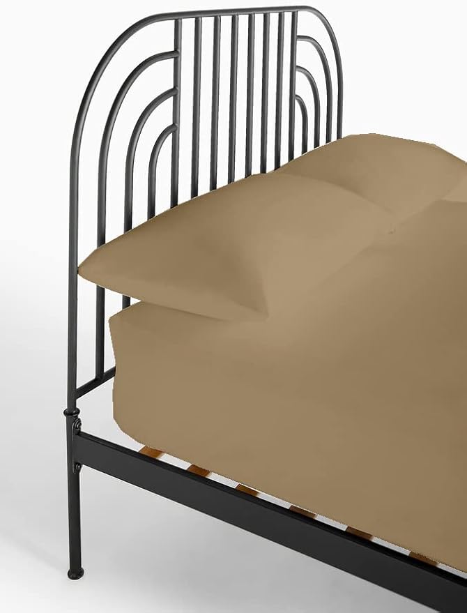 4 PC Cot Sheets, 30x75, 100% Cotton Fitted Sheet - Perfect for Narrow Twin/Rv Bunk/Camping Cot/Guest Bed Replacement, Fits Upto 4-8" Deep Mattress - Taupe Solid