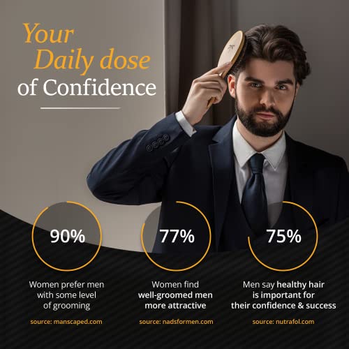 Belula Men's Hair Grooming Set: Boar Bristle Brush, Nylon Pin Brush, Wooden Comb, and Travel Bag for Styling