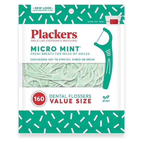 Plackers Micro Mint (Value Size) 160 Dental Flossers Mint