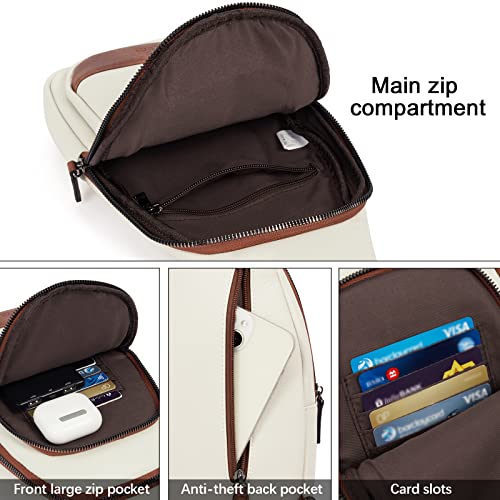 CLUCI Sling Bag for Women Leather Cross Body Bag for Woman Crossbody Bag Large Sling Backpack for Travel Hiking Cycling