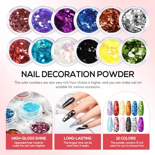 COSCELIA 44PC Poly Nail Gel Kit Starter Kit 16ML 15 Colors Poly Extension Gel with U V Lamp Slip Solution Glitter Decorations Nail Extension Gifts for Women