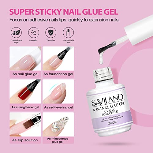 SAVILAND Almond Gel Nail Kit - Nail Drill with U V Lamp for Nails 500PCS Almond Nail Tips Gel SSProTip X Kit Easy Use Manicure Tool for Manicure Design at Home DIY Salon Gift for Women