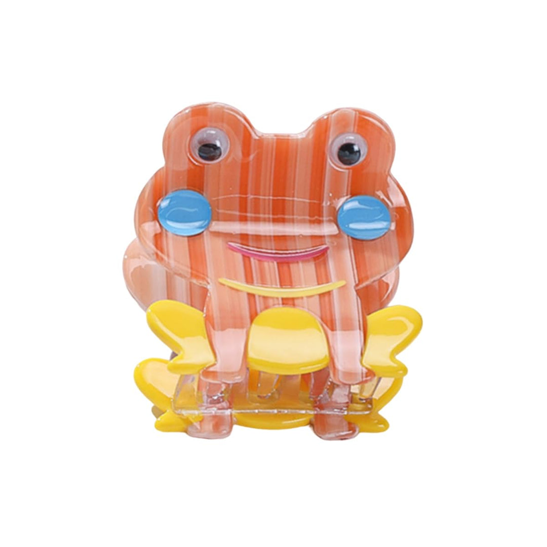Novelty Frog Hair Clip,Acetate Claw Clips,Hair Clips for Women,Orange