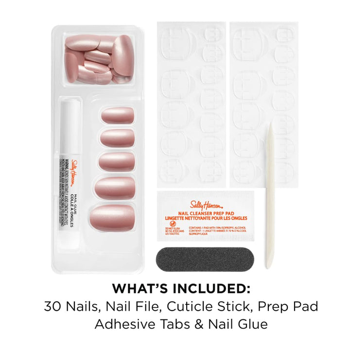 Sally Hansen Instant Cuticle Remover | Pearl Press-On Nails Kit | Nail Treatment Set