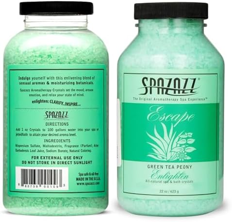 Spazazz SPZ-109 Escape Aromatherapy Crystals Container, 22-Ounce, Green Tea Peony Enlighten