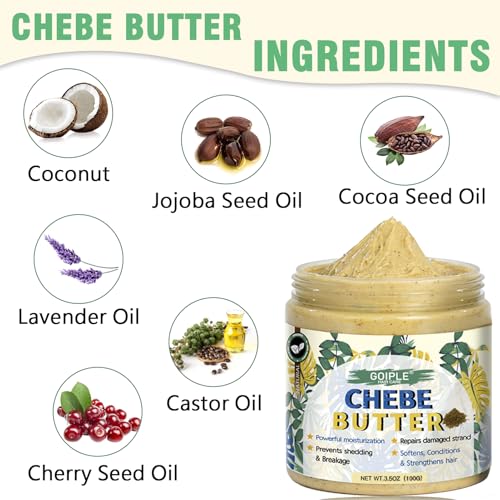 Natural Chebe Hair Oil for Hair Growth Chebe Oil Moisturizer for Scalp, African Chebe Powder for Hair Growth Stronger, Thicker, Longer Hair, 10 in 1 Chebe Hair Growth Oil Braid Bonnet for Sleeping