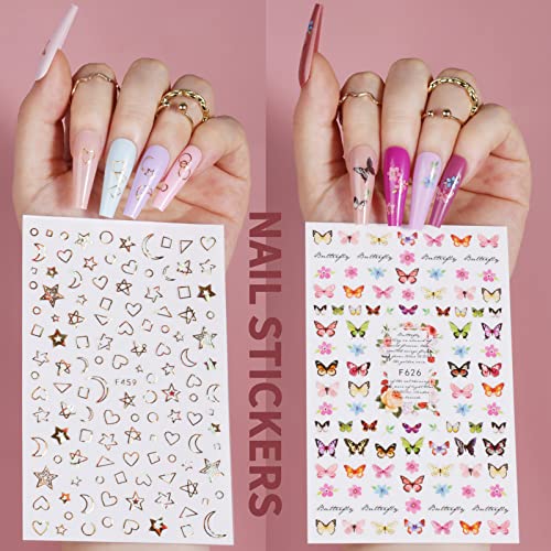 Teenitor Full Cover Color Press On Coffin Nails, 576pcs Fake Nail Tips in 24 Colors, Glue On Long Ballerina False Nails