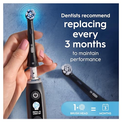 Oral-B iO Ultimate Cleaning Electric Toothbrush Heads, 8 Pieces, Ultimate Tooth Cleaning, Toothbrush Attachment for Oral-B Toothbrushes, Letterbox Enabled Packaging, Black