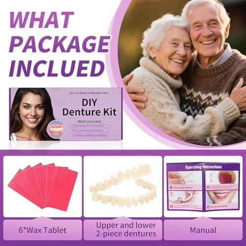 at-Home DIY Denture Kit: Full Set of Upper & Lower False Teeth for DIY Smile Transformation-SQ9