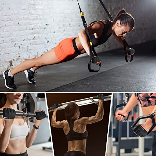 RYMNT Minimal Workout Gloves,Short Micro Weight Lifting Gloves Grip Pads with Full Palm Protection & Extra Grip for Men Women Weightlifting,Gym,Cross Training,Powerlifting,WODs.Black-Small