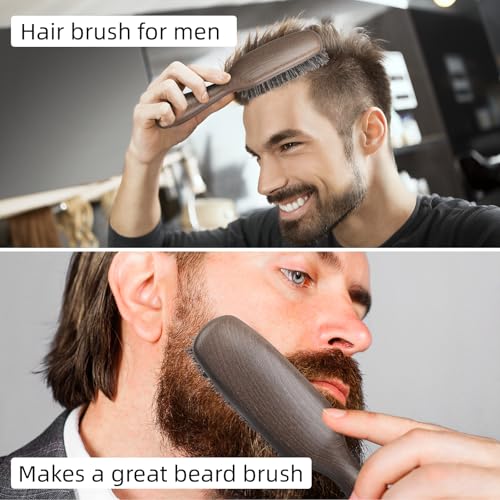 BESTOOL Hair Brush,Boar Bristle Hair Brushes for Women Men and Kids Slick Back Hair Brush for Smoothing Styling Detangling Enhance Shine and Texture Also Makes a Great Beard Brush