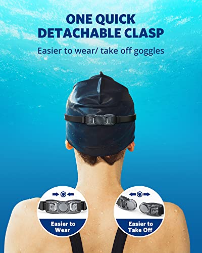 Aegend Swim Goggles, Swimming Goggles No Leaking Full Protection Flexible|Detachable Adult Men Women Youth, Bright Fuchsia