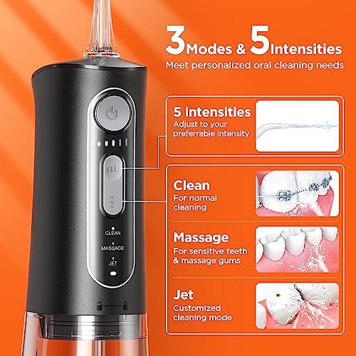 Water Flosser and Electric Toothbrush Combo - Cordless Water Flosser for Teeth - 5 Modes Sonic Electric Toothbrush, 3 Modes Portable Water Floss…