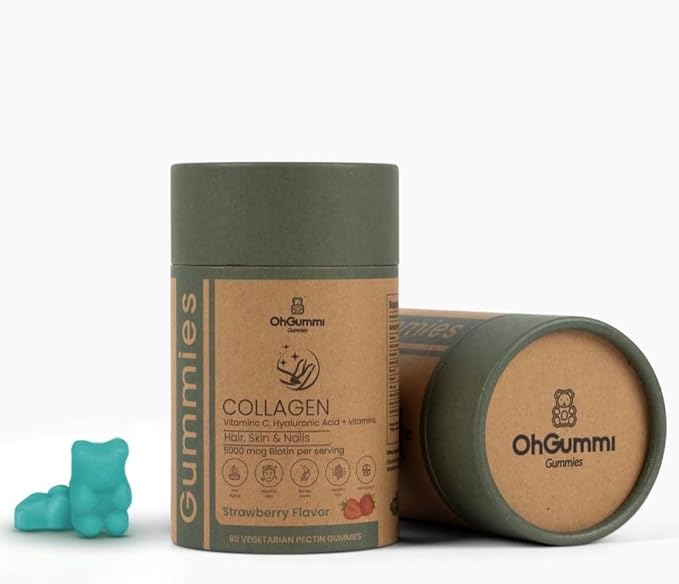 Marine Collagen Gummies 500mg + Hyaluronic Acid + Grapeseed + Vitamin C, B12, E (Vegetarian Collagen)