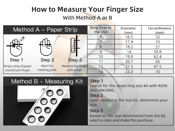 AMOVAN Smart Ring Health Tracker, Fitness Sleep Heart Rate Blood Oxygen Tracker Smart Ring, Water Resistant Bluetooth Fitness Tracker Rings