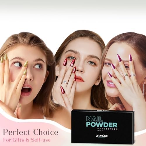 Mirror Chrome Nail Powder Set, 40 Colors Unicorn Iridescent Holographic Chrome Powder, Metallic Gold Silver Red Blue Green Black Purple Brown Chrome Pigment Nail Art Glitter Chameleon Flakes Sequins