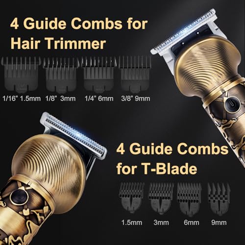 Beard Trimmer for Men Cordless, 6-in-1 Electric Mens Hair Clippers,Professional Clippers for men, Zero Gapped Grooming Shaving Machine, with LED Display, Nose/Face/Body/Baerd/Clippers and Trimmers set
