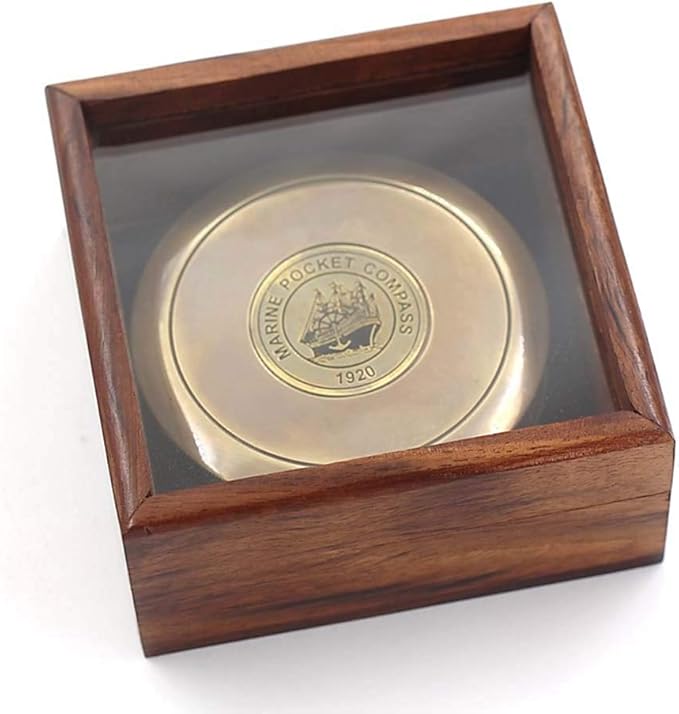 RII Brass Compass Engraved with Poet Quotes - Graduation & Birthday Gifts for Men & Boys, Father to Son, Husband Gift