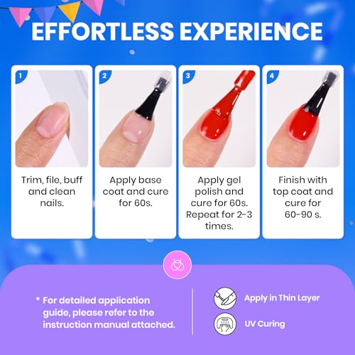 Beetles Gel Nail Polish Set - 63 PCS 55 Colors Summer Gel Polish Kit with 5 Bottles of Base and Glossy Matte Top Coat Soak off Nail Polish Set Pink Green Blue Red Collection Gifts for Women&Girls