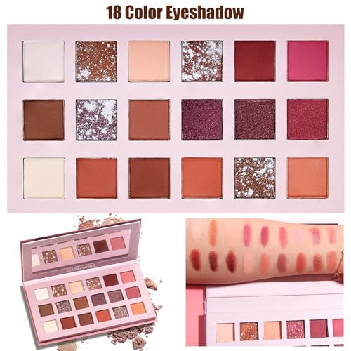 All in One Makeup Kit for Women Full Kit, Make Up Gift Set for Women, Makeup Essential Bundle Includes Foundation Face Primer Eyeshadow Contour Palette Lipstick Eyeliner Mascara Cosmetic Brush Set