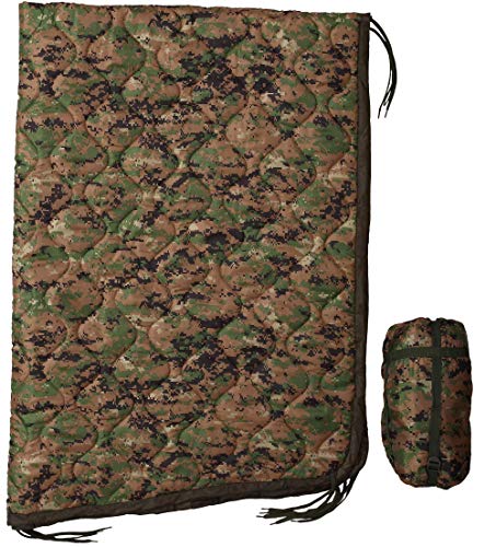 USGI Industries Military Woobie Blanket | Thermal Insulated Camping Blanket, Poncho Liner | Large, Portable, Insulation, Water-Resistant, for Hiking, Survival | Compression Carry Bag
