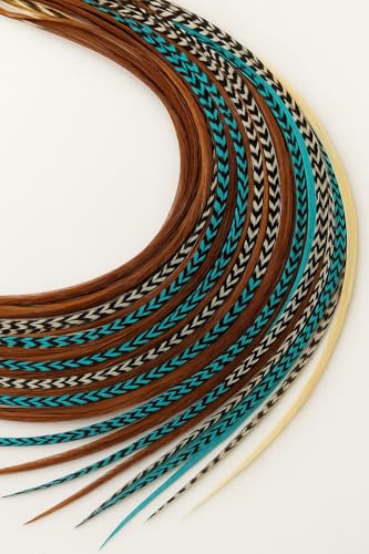 Sexy Sparkles - Feather Hair Extensions, 20 Hair Feathers 8-11 Inches with 20 Beads and Loop Tool Kit