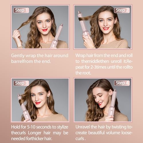 5 in 1 Hair Dryer Brush Set, Multi Ionic Air Styler Set, 800W Auto Wrap Air Hair Styler Without Heat Damage, Curl, Volumize and Straighten