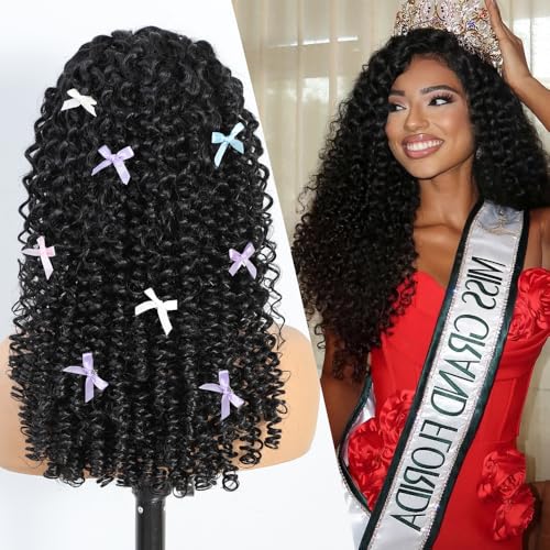 26 Inch Deep Wave Lace Front Wigs Human Hair 13x6 Hd Transparent Deep Curl Lace Front Wigs 200% Density Deep wave Human Hair Wig Pre Plucked Glueless Curly Lace Frontal Wigs Human Hair