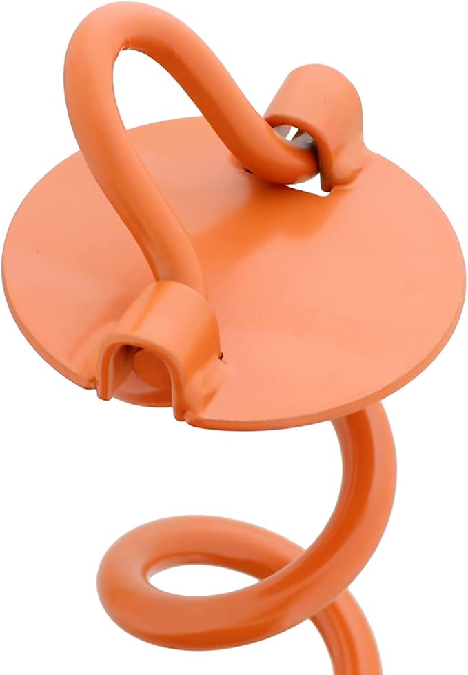 7Penn Ground Anchors Screw in 4 Pack - 16 Inch Orange Spiral Dog Leash Ground Anchor Tie Down - Heavy Duty RV Canopy Stakes for High Wind Camping Tents with 475 lbs Pull Force