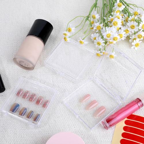 30 Pcs Press On Nail Packaging Box with 60 Pcs Adhesive Double Sided Tape Artificial Nail Display Storage Box Acrylic Nail Display Box Nail Box Organizer Case for Nail Salon