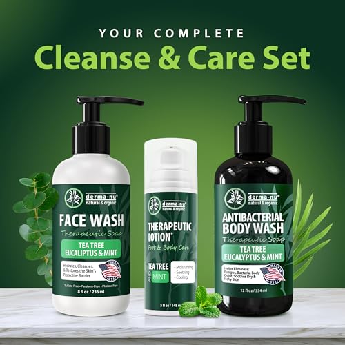 Foot Lotion with Tea Tree Essential Oil for Jock Itch, Athletes Foot, and Dry Cracked Feet Treatment - Athletes Foot Cream with Tea Tree Oil for Toenail - Foot Cream for Dry Cracked Heels